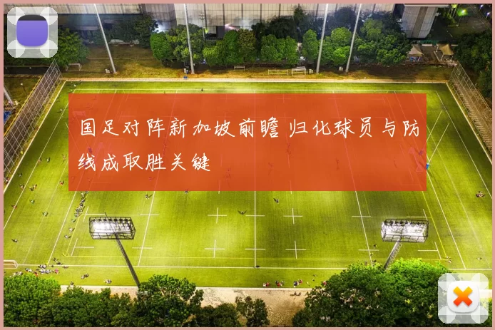 国足对阵新加坡前瞻 归化球员与防线成取胜关键